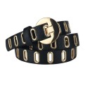 Cinturón de piel sintética para mujer estilo grunge punk con hebilla de metal. Diseño ajustable. Accesorio de moda elegante para el día a día. Estética rock. 2