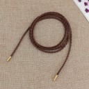 Cinturón de vestir de cuerda redonda de cuero sintético, 150 x 0,5 cm, elegante accesorio de cuero para mujer, cinturón ajustable 5