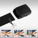 Cinturón de viaje de seguridad de 120 cm con bolsillo con cremallera invisible Cinturón ajustable con hebilla de plástico para efectivo, llaves y monedas 9