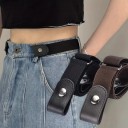 Cinturón elástico de mujer sin hebilla 55–110 x 3,5 cm Cinturón elástico ajustable para vaqueros Pantalones Faldas Cinturón cómodo debajo de chaquetas y abrigos 2