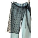 Cinturón envolvente de tul con encaje de 74 x 55 cm Falda transparente con estampado de mariposas Superposición sobre pantalones Elegante 1