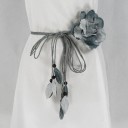 Cinturón fino de mujer con flor 8