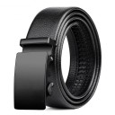Cinturón negro de piel sintética 120 x 3,5 cm Elegante cinturón unisex con hebilla clásica de hierro Elegante complemento para traje Vaqueros Pantalones 1