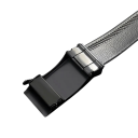 Cinturón negro de piel sintética 120 x 3,5 cm Elegante cinturón unisex con hebilla clásica de hierro Elegante complemento para traje Vaqueros 2