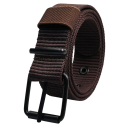 Cinturón tejido para hombre con hebilla metálica Ancho 3,5 cm Elegante cinturón negro de material textil Accesorio de moda ajustable para hombre 4