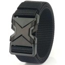 Cinturón trenzado de nailon para hombre, 125 x 3,8 cm, transpirable, deportivo, con hebilla, ajustable, ligero, para vaqueros, pantalones cortos 2