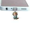 Ciondolo in acrilico a forma di gatto 3 cm Tappo decorativo antipolvere per iPhone Protezione universale del connettore Accessorio per mobile 1