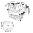 Ciotola da campeggio pieghevole Leggera e portatile 18 x 14,5 x 9 cm Con bottoni a pressione Trasparente con stampa nera Utensili per la natura 2