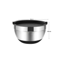 Ciotola in acciaio inox per mescolare 28 x 13 cm con coperchio in plastica ermetico e fondo in silicone antiscivolo Ciotola da cucina per impasti 2
