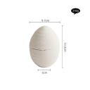Ciotola in ceramica a forma di uovo 13,5 cm bianca con coperchio ciotola decorativa per piccoli oggetti e per servire cibo in casa 5