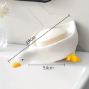 Ciotola per sapone in plastica 19 x 9,6 cm a forma di anatra con drenaggio dell'acqua Supporto per sapone da bagno Pratico porta sapone 4