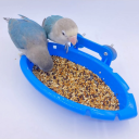 Ciotola sospesa per gabbia degli uccelli 10 x 18 x 4 cm Vassoio blu in plastica per bagno o cibo Ciotola per uccelli Pappagalli Ondulati Accessori per gabbie 3