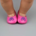 Cipők 43 cm-es babához Nazouvató stílus aranyos nyomtatással az elülső részen PU bőrből Baba öltöztető kiegészítő 2