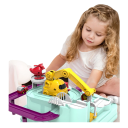 Circuit de course 20 x 20 x 15 cm Rail interactif mécanique pour enfants Jeu d’aventure sans piles comprenant 2 mini voitures aléatoires 3