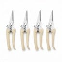 Cisailles de jardin à lames droites 4 pcs Cisailles pointues 19,2 cm avec lames en métal et poignée antidérapante beige Pour fleurs et herbes 1
