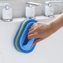 Čisticí houba s rukojetí do koupelny a kuchyně Na obklady i vanu Čištění dřezu a umyvadla Modrá vrstvená houba 15,5 x 9,5 x 3 cm 2