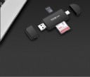 Čítačka pamäťových kariet 3 v 1 pre telefón a počítač Konektory USB-A USB-C a Micro USB Pre karty SD a Micro SD Rozhranie USB 2.0 Čierna 8
