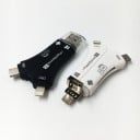 Čítačka pamäťových kariet SD a Micro SD 4 v 1 pre telefón i počítač Konektory Lightning USB-C Micro USB a USB 3.0 Plast ABS 8,1 x 5,1 x 1,1 cm 6