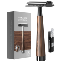 Classic Single-Blade Razor 5 Replacement Blades Stainless Steel Metal Razor Head Manual Razor for Daily Shaving 5