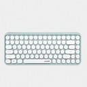 Clavier Bluetooth avec touches rondes au style rétro Disposition anglaise compacte QWERTY avec flèches Fonctionne avec des piles AAA Plastique 4