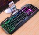 Clavier de jeu rétroéclairé avec support pour téléphone 2