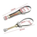 Clé à filtre à huile réglable à sangle 60–120 mm en acier outil universel argenté pour le démontage des filtres automobiles et motos 4