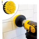 Cleaning Brush for Drill with Nylon Bristles 10 cm Flat Round Attachment 1/4" Drill Holder Deep Cleaning of Surfaces 2