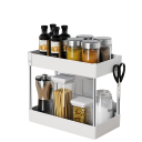 Cleaning Product Organiser Two-Tier Sliding Organiser Under Sink Multi-Purpose Organiser Spice Organiser 30 x 32 x 14 cm 4