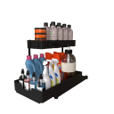Cleaning Product Organiser with Hooks Pull-Out Organiser Sliding Organiser Under Sink Multi-Purpose Organiser Spice Organiser 38 x 32 x 22 cm 3