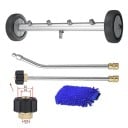 Cleansing undercarriage water broom with 4 stainless steel fan nozzles and 2 wheels for Kärcher HD and HDS with M22 outlet for washing the underside 2