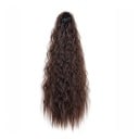 Clip en coleta de mechones ondulados 55 cm cabello sintético 100 g extensión y engrosamiento de la coleta con sujeción ajustable 1