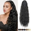 Clip in culík vlnité příčesky 55 cm syntetické vlasy 100 g prodloužení a zahuštění culíku s nastavitelným uchycením 8