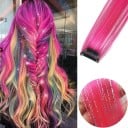 Clip-in haarlok synthetisch Verlenging en verdikking van het kapsel 55 cm Bevestiging met een speld zonder lijm Accessoire voor feesten 7