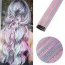 Clip-in haarlok synthetisch Verlenging en verdikking van het kapsel 55 cm Bevestiging met een speld zonder lijm Accessoire voor feesten 9