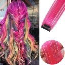Clip-in pramen vlasů syntetický Prodloužení i zahuštění účesu 55 cm Připnutí na sponu bez lepidla Doplněk na párty a focení 7
