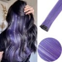 Clip-in pramen vlasů syntetický Prodloužení i zahuštění účesu 55 cm Připnutí na sponu bez lepidla Doplněk na párty a focení 11