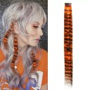 Clip in pramínek vlasů se vzorem 45 cm syntetické vlasy 6 g pro barevné oživení účesu a rychlou úpravu vzhledu 4