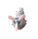 Clip magnético para la ventilación del coche Aromaterapia Conejo blanco con hélice Personaje de dibujos animados adorable Decoración estilosa 1