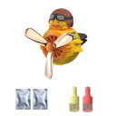 Clip magnétique pour ventilation de voiture Aromathérapie Canard avec casque et lunettes avec hélice Personnage de dessin animé mignon Décoration intérieure 3