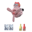 Clip magnétique pour ventilation de voiture Aromathérapie Chat rose avec hélice Personnage de dessin animé mignon Décoration intérieure 5