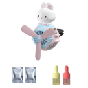 Clip magnétique pour ventilation de voiture Aromathérapie Lapin blanc avec hélice Personnage de dessin animé mignon Décoration intérieure stylée 2