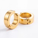 Clip-on oorbellen zonder piercen 2 stuks Ronde ringen 14 mm Roestvrij staal Gouden kleur Unisex oorclips voor vrouwen en mannen 3