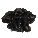 Clip para el cabello de mujer Lazo de tela brillante con piedras Adorno elegante y voluminoso para moño y peinado 1