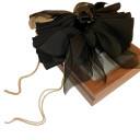 Clips de cabelo feminino Laço grande de organza com correntes Acessório de cabelo de tecido elegante para coque e penteado 2