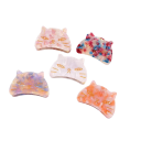 Clips de Cabelo para Senhora Gato Clip de Plástico Arqueado com Rosto de Gato Fivela de Cabelo Fofa Prenda Firme Acessório de Cabelo Estiloso 1