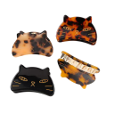 Clips de Cabelo para Senhora Gato Clip de Plástico Arqueado com Rosto de Gato Fivela de Cabelo Fofa Prenda Firme Acessório de Cabelo Estiloso 2