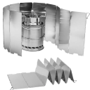 Cloche de protection contre le vent pliable pour la cuisson 13,5 x 65 cm 9 pièces barrière en aluminium contre le vent avec crochets pour suspendre 2