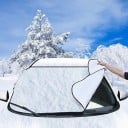 Clona na čelní sklo auta proti slunci a mrazu Venkovní kryt proti námraze a sněhu Stříbrný povrch s lemovaným okrajem Rozměr 147 x 70 cm 1