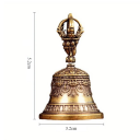 Clopoțel tibetan din bronz 5,2 x 3,2 cm Clopoțel decorativ handmade cu semnificație spirituală Instrument de meditație pentru relaxare și liniște 3