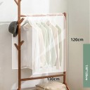 Clothing Cover 130 x 120 cm Transparent-White Protective Cover Against Dust and Moisture for Wide Wardrobe Stands and Hanging Clothes 4